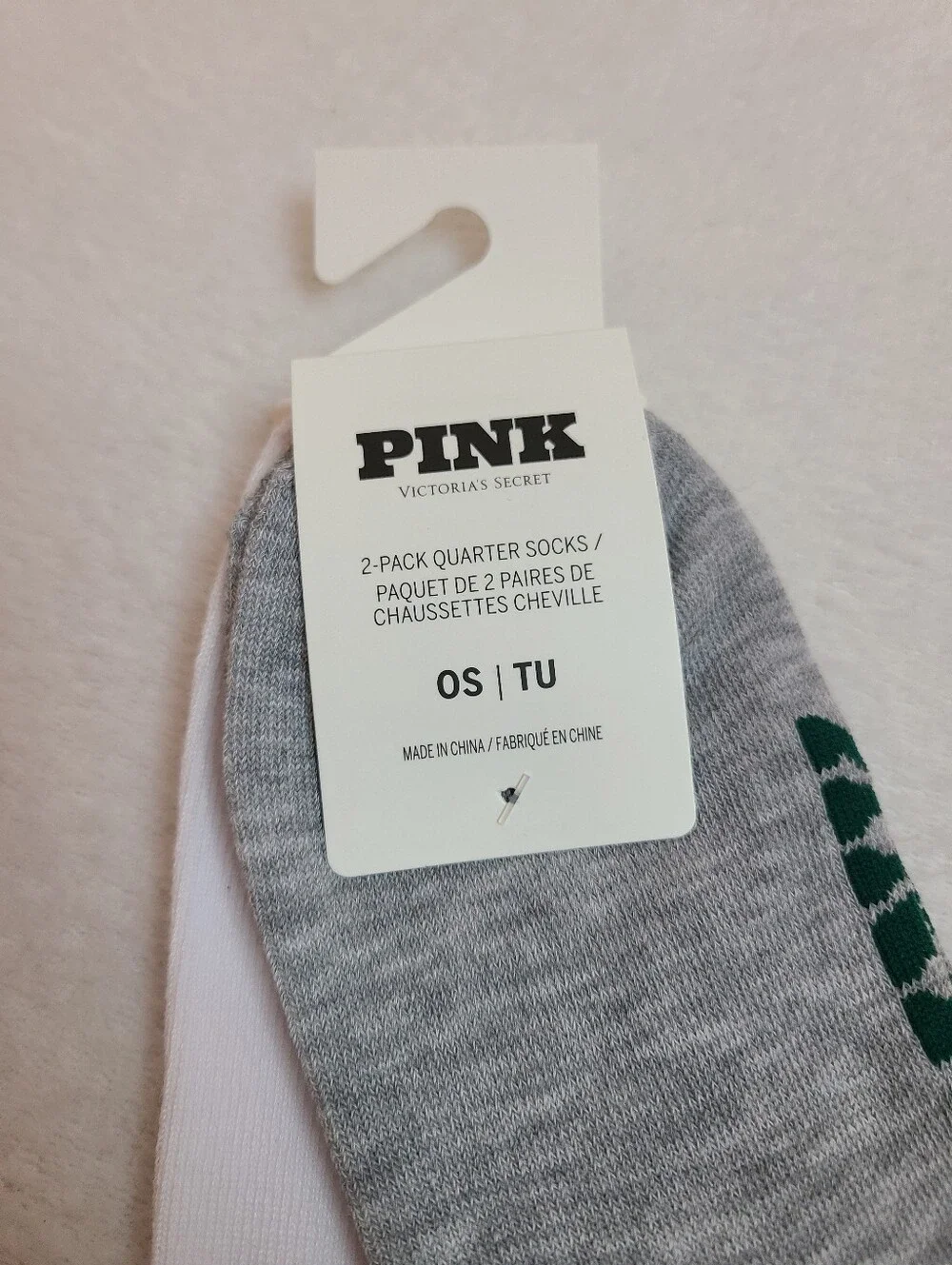 Victoria's Secret PINK 2pk Athletic Cozy Crew Socks OS One Size